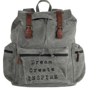 Large Dream Create Inspire Backpack - Up cycled military tents & tarps
